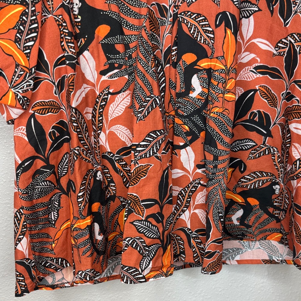 Corey Lynn Calter Jenny Top Monkey Around Print Puff Sleeve Blouse Size M NWT - Picture 6 of 9
